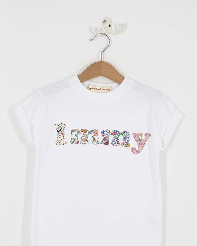 Magnificent Stanley Tee Lowercase Name T-Shirt in Mixed Liberty Prints