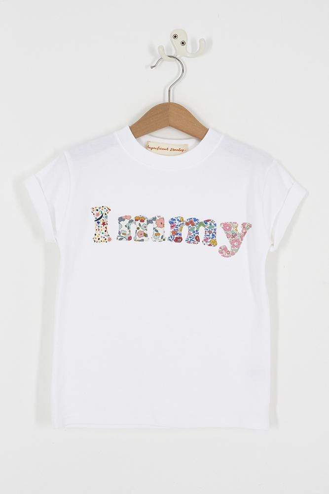 Magnificent Stanley Tee Lowercase Name T-Shirt in Mixed Liberty Prints