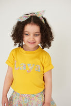 Magnificent Stanley Tee Lowercase Name Yellow T-Shirt in Choice of Liberty Print