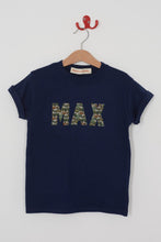 Load image into Gallery viewer, Magnificent Stanley Tee Name Navy Tee in Choice of Liberty Print