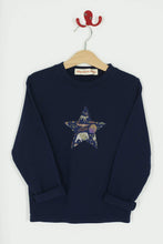 Load image into Gallery viewer, Magnificent Stanley Tee Navy Star T-Shirt in Liberty Christmas Print
