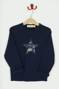 Magnificent Stanley Tee Navy Star T-Shirt in Liberty Christmas Print