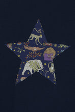 Load image into Gallery viewer, Magnificent Stanley Tee Navy Star T-Shirt in Liberty Christmas Print