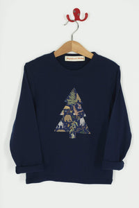 Magnificent Stanley Tee Navy Tree T-Shirt in Liberty Christmas Print