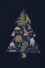 Load image into Gallery viewer, Magnificent Stanley Tee Navy Tree T-Shirt in Liberty Christmas Print