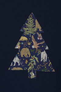 Magnificent Stanley Tee Navy Tree T-Shirt in Liberty Christmas Print