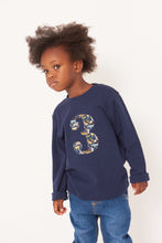 Load image into Gallery viewer, Magnificent Stanley Tee Number Navy T-Shirt in Quey 2 Liberty Print