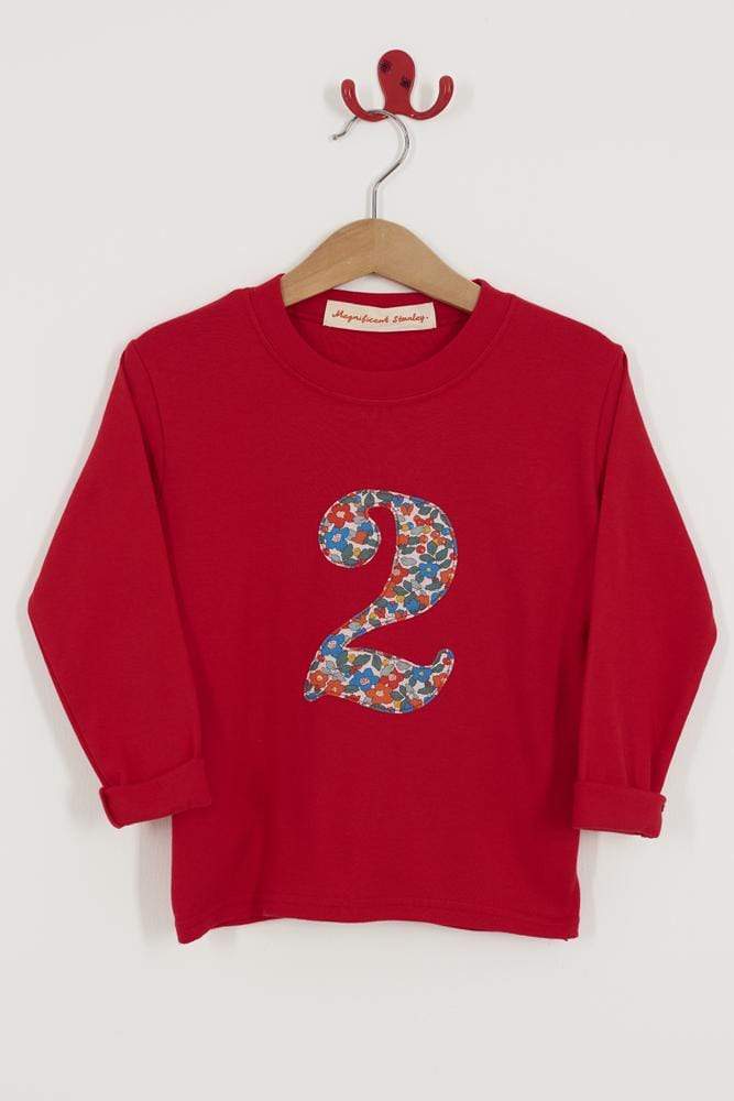 Magnificent Stanley Tee Number Red T-Shirt in Betsy Berry Liberty Print