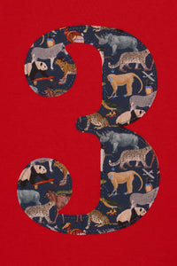 Magnificent Stanley Tee Number Red T-Shirt in Quey 2 Liberty Print