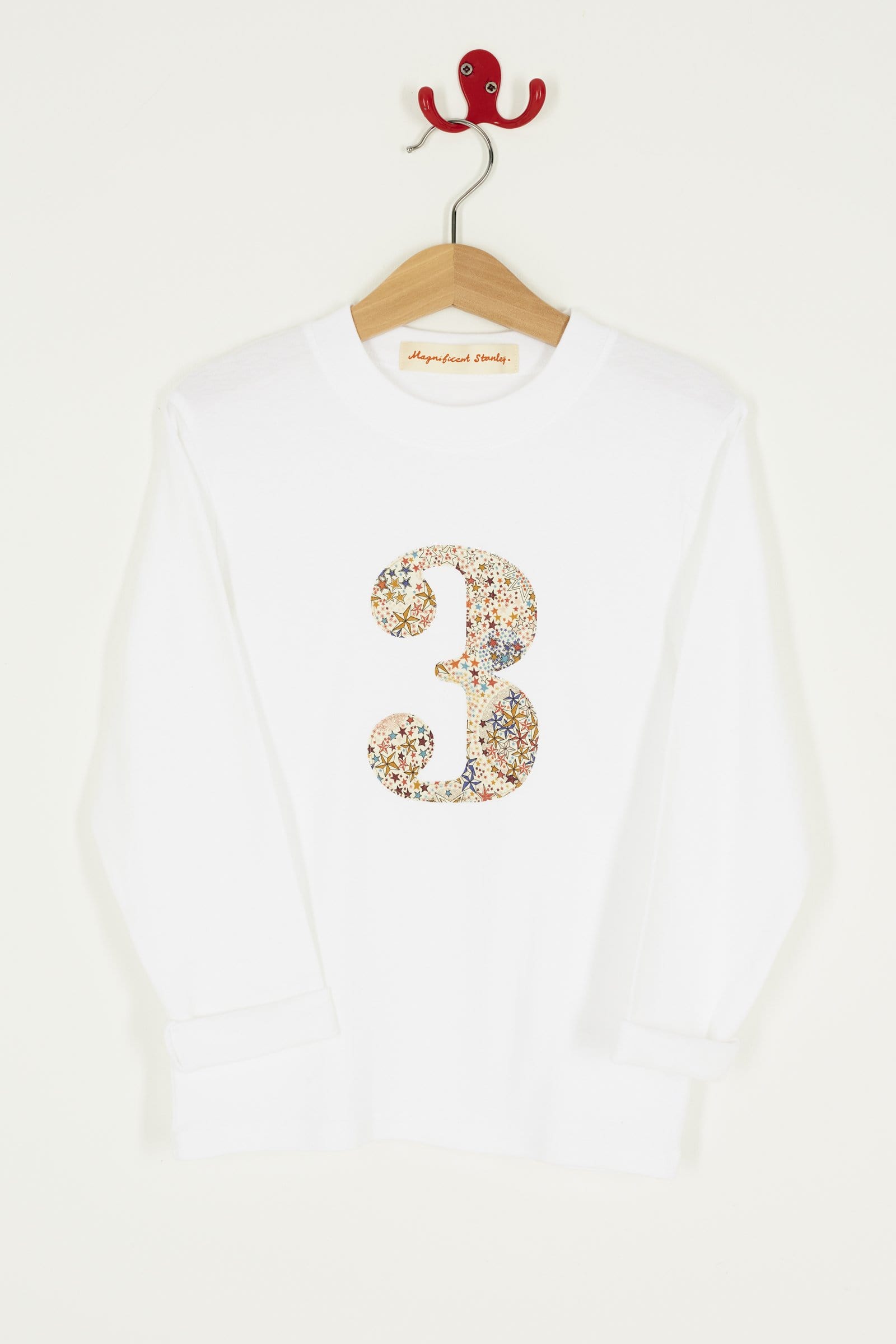 Magnificent Stanley Tee Number White T-Shirt in Adelajda Brown Liberty Print