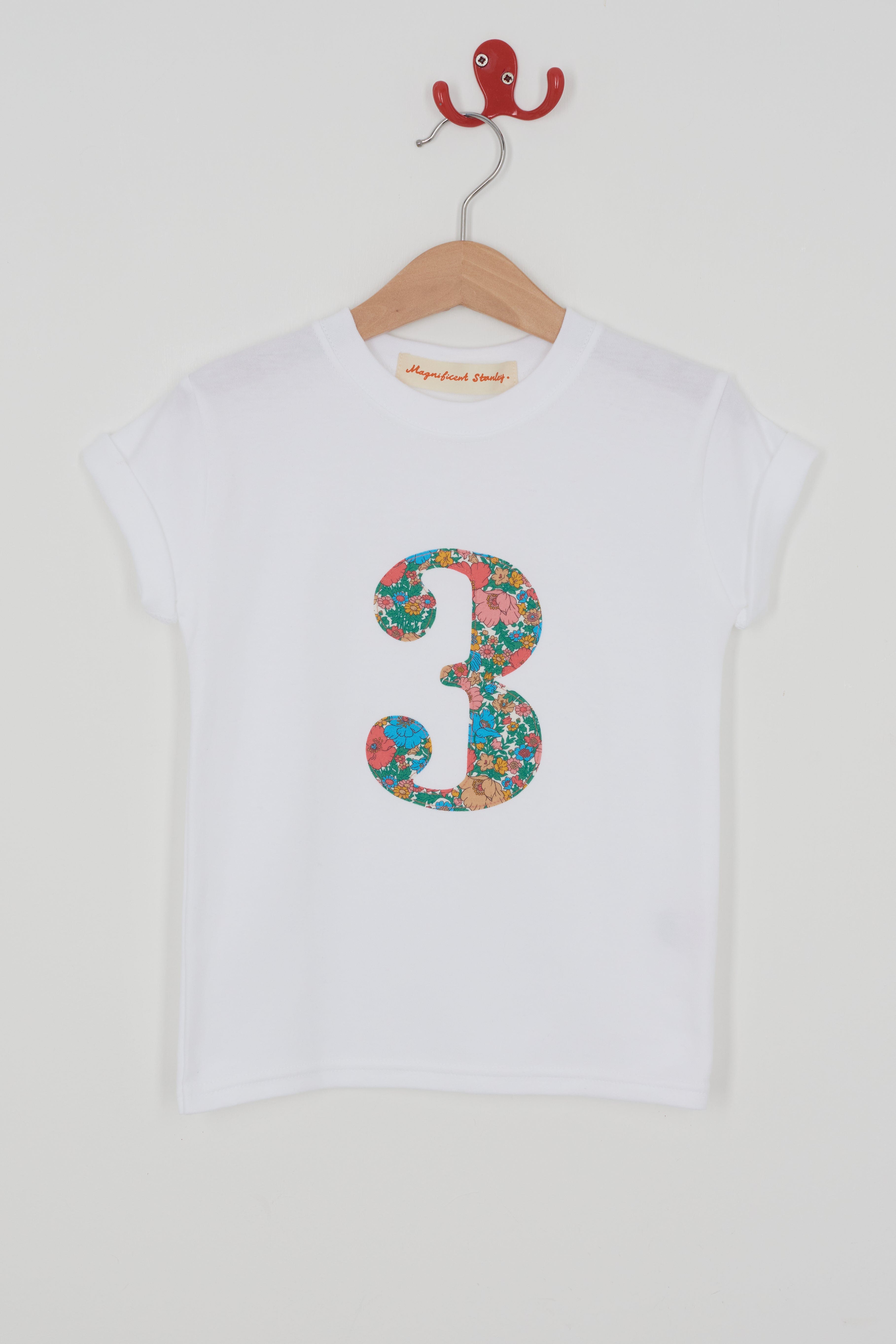 Magnificent Stanley Tee Number White T-Shirt in Meadow Song Liberty Print