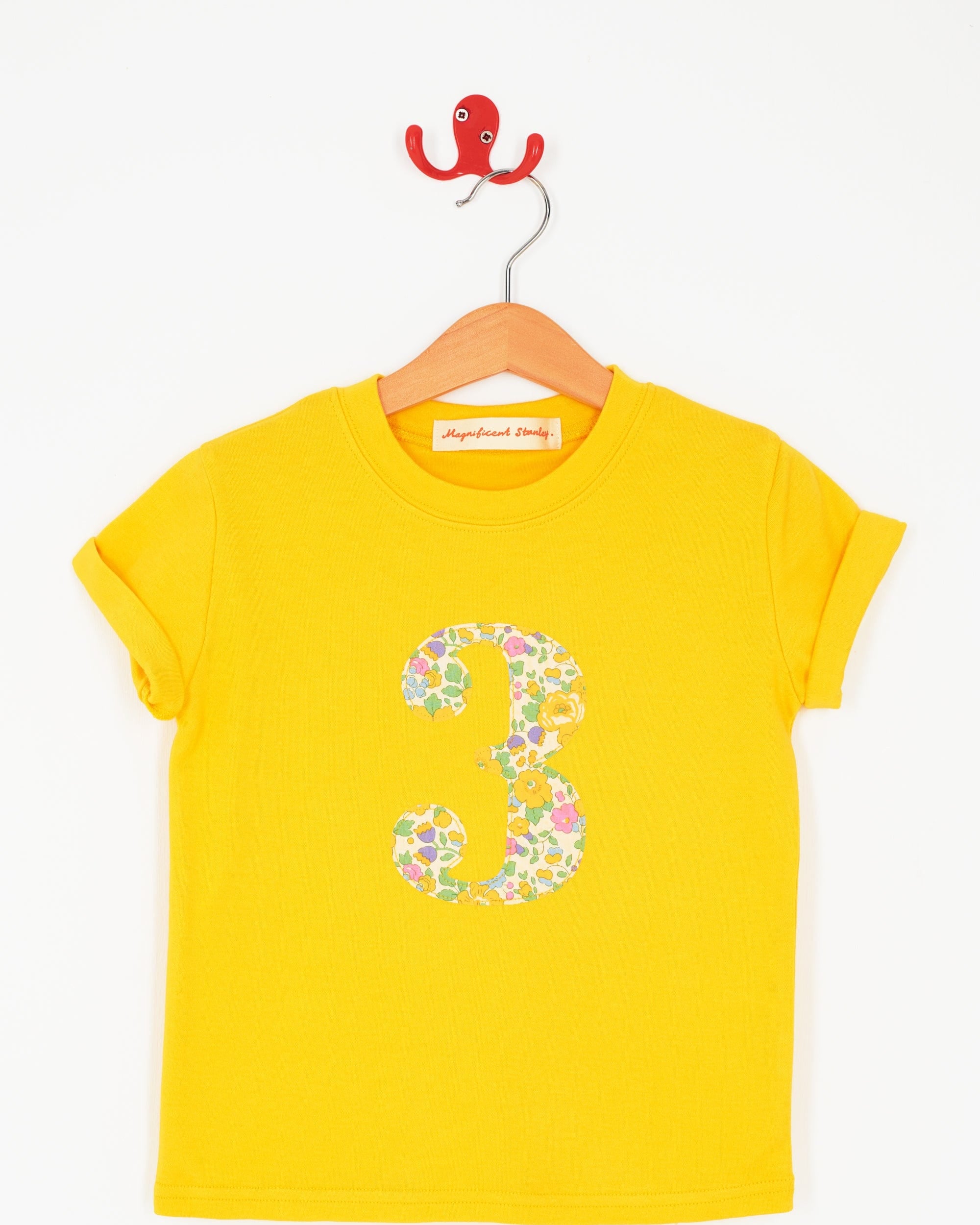 Magnificent Stanley Tee Number Yellow T-Shirt in Betsy Yellow Liberty Print