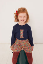 Load image into Gallery viewer, Magnificent Stanley Tee Personalised Navy T-Shirt in Betsy Ann Liberty Print