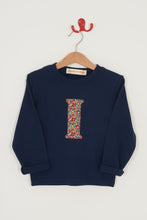 Load image into Gallery viewer, Magnificent Stanley Tee Personalised Navy T-Shirt in Betsy Ann Liberty Print