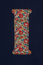 Load image into Gallery viewer, Magnificent Stanley Tee Personalised Navy T-Shirt in Betsy Ann Liberty Print