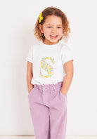 Magnificent Stanley Tee Personalised White T-Shirt in Betsy Yellow Liberty Print