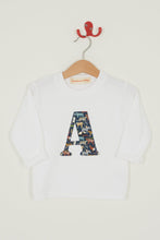 Load image into Gallery viewer, Magnificent Stanley Tee Personalised White T-Shirt in Quey 2 Liberty Print