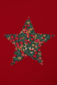 Magnificent Stanley Tee Red Star T-Shirt in Glitter Wiltshire Liberty Print
