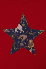 Load image into Gallery viewer, Magnificent Stanley Tee Red Star T-Shirt in Liberty Christmas Print