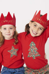 Magnificent Stanley Tee Red Tree T-Shirt in Glitter Wiltshire Liberty Print