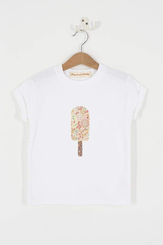 Magnificent Stanley Tee White Lolly T-Shirt in Adelajda Liberty Print
